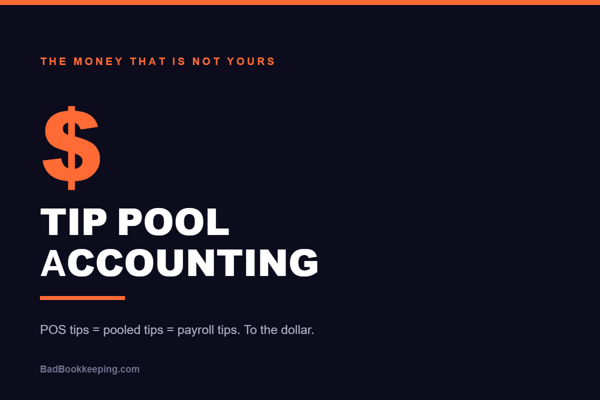 Tip pool accounting graphic for restaurant payroll tracking
